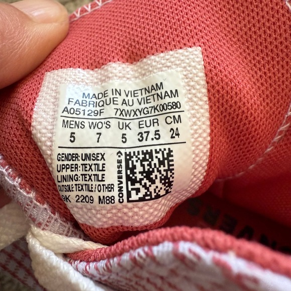 NEW Converse Chuck Taylor All Star‎ CHECK Hi Top Sneakers WOMEN 7 FREE PEOPLE - Picture 7 of 9